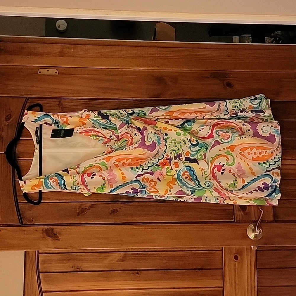 LAUREN RALPH LAUREN paisley print faux wrap print size 14